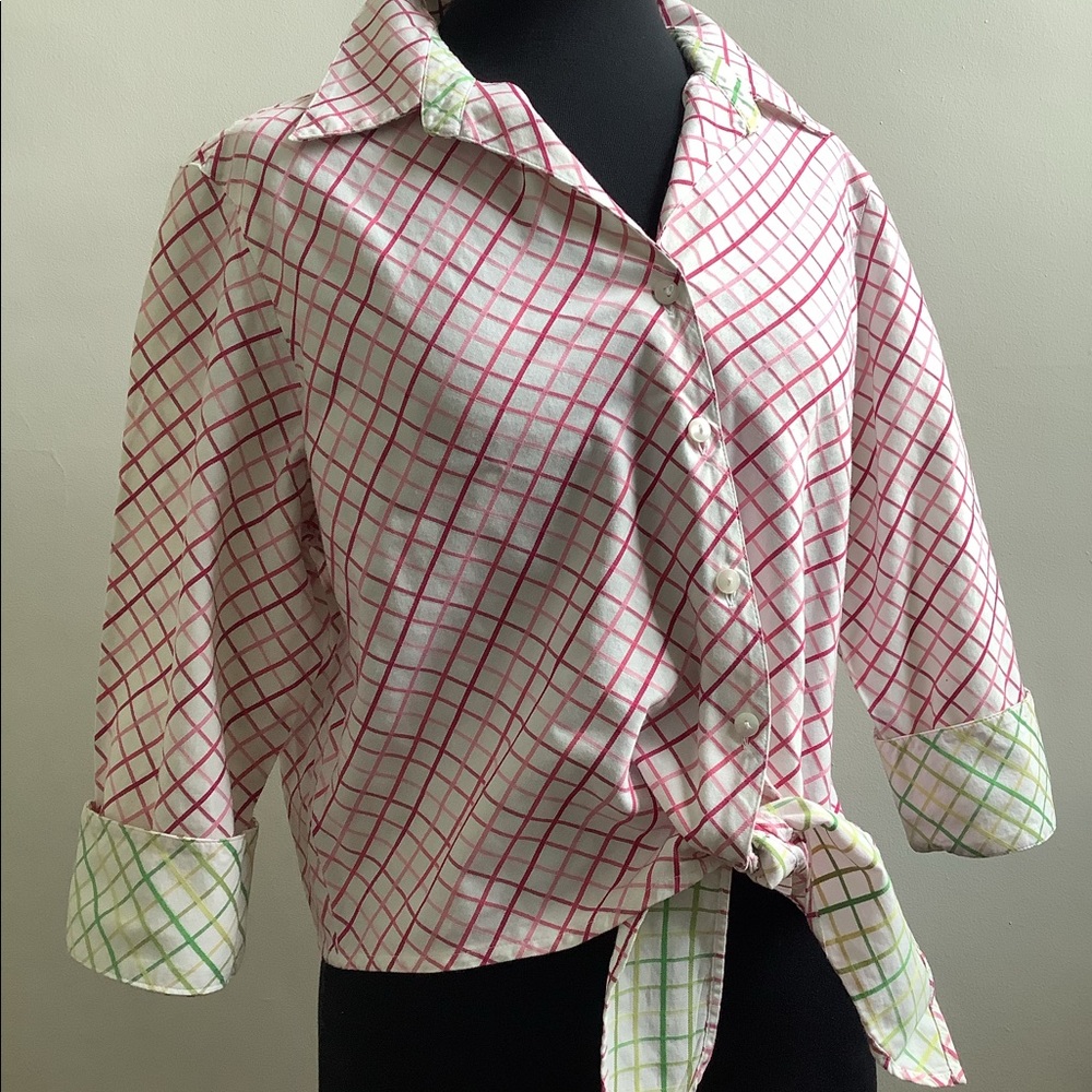 Liz Claiborne Tie Front Crop Top